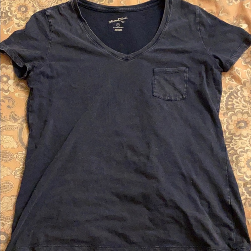Navy blue V-neck